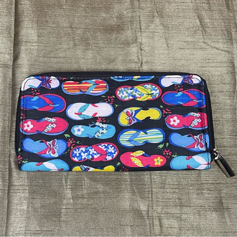 Colorful Flip Flop Zippered Wallet